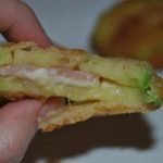 sanjacobos de calabacin o berenjena con jamon y queso