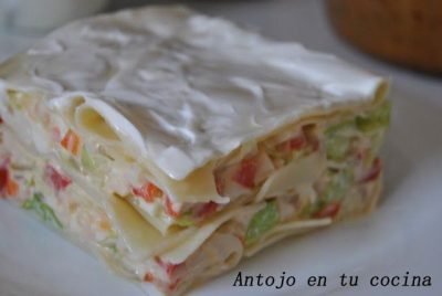 lasaña fría sin horno