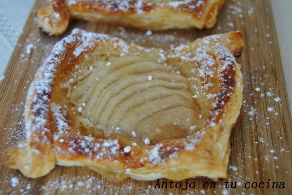 Tartas rápidas de pera con toffee salado