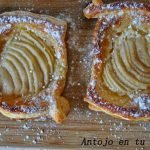 Tartas rápidas de pera con toffee salado