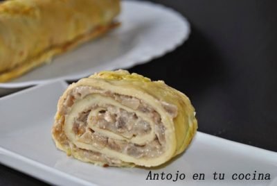 Pionono (rulo) de calabacín y champiñones