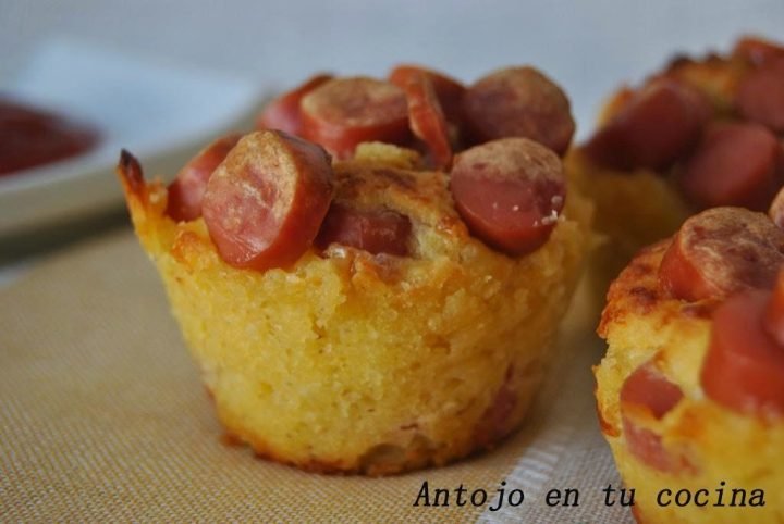 magdalenas saladas de salchicha