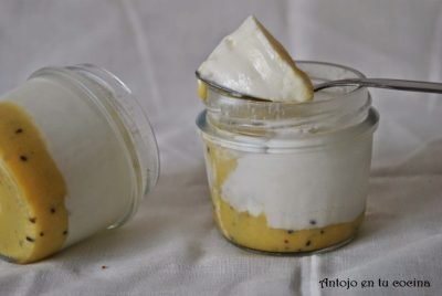 Yogur casero con kiwi curd