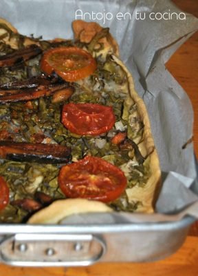 receta mallorquina tradicional de coca de acelgas y sardinas