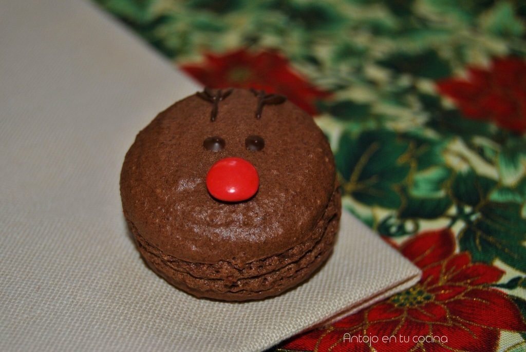 macarons de chocolate y coco para navidad