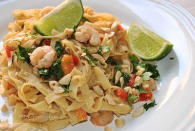 Pad thai de gambas, receta FÁCIL