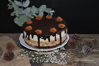 Tarta dos chocolates y crema de espéculoos Lotus Biscoff