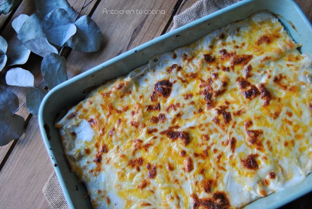 canelones de pollo y manzana