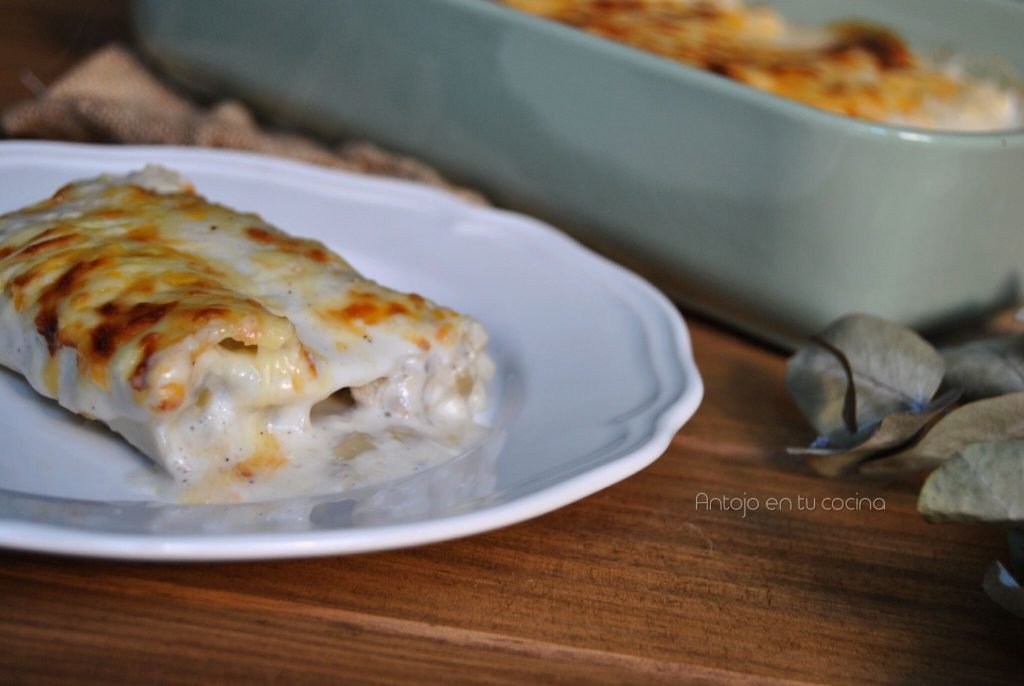 canelones de pollo y manzana