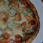 Pizza barbacoa con pollo y pimientos