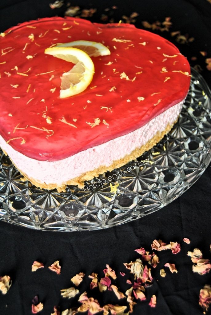 tarta fria frambuesa y limon 