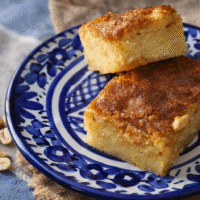 Blondie con cacahuetes salados (Brownie de chocolate blanco)