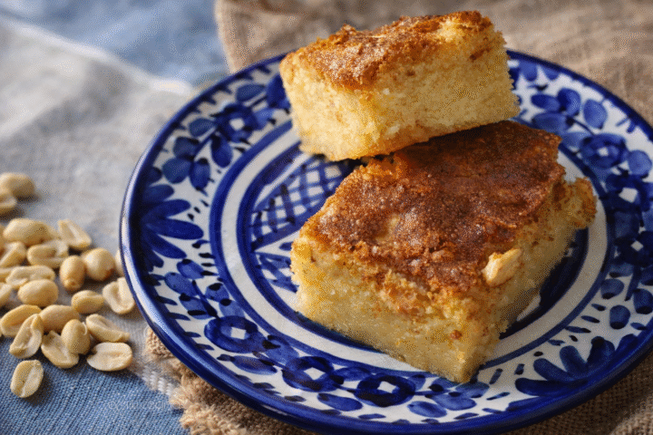 Blondie con cacahuetes salados (Brownie de chocolate blanco)