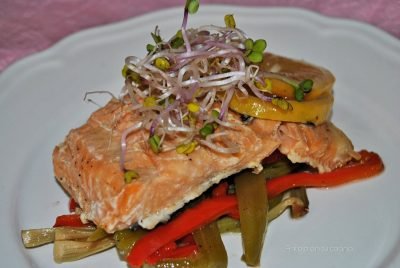 Salmón con verduras en papillote {receta en crockpot}