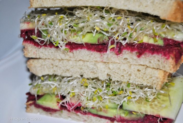 sándwich vegetal muy fácil, saciante y saludable