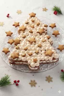 Tarta galleta de jengibre con miel rellena de crema de queso y chocolate blanco – Postre de Navidad