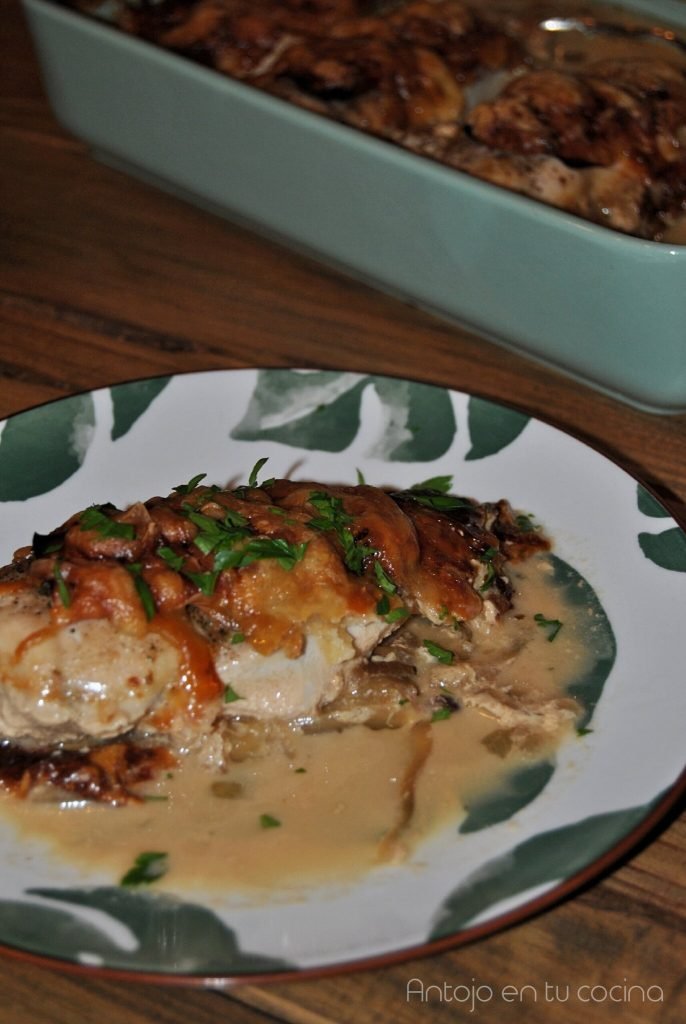 pollo al horno con leche evaporada