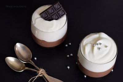 copa chocolate y nata montada