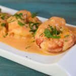 gambas con salsa cremosa de whisky