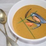 crema de mejillones al azafran