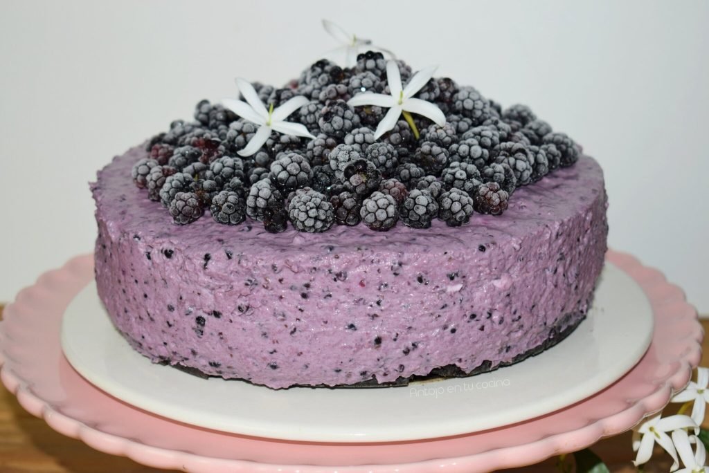 Cheesecake de moras sin horno MUY FÁCIL