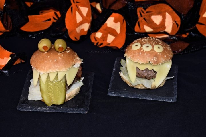 Hamburguesas para Halloween, receta Fácil