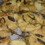 Patatas chafadas al horno y en freidora de aire