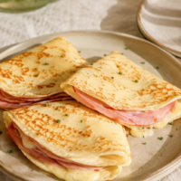 Crepes de jamón y queso. Receta Fácil y Rápida