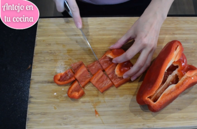 trocear pimiento rojo