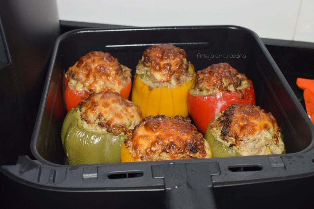 Pimientos rellenos de carne en Freidora de Aire