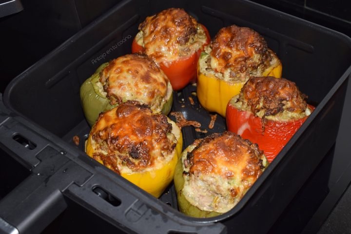 Pimientos rellenos de carne en Freidora de Aire