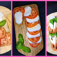 Ensalada caprese con presentación Navideña