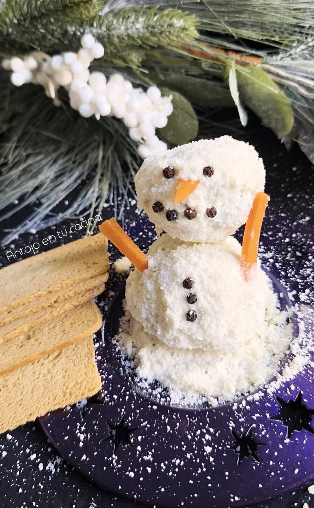 Muñeco de Nieve de Queso Crema: El Aperitivo Perfecto para Navidad