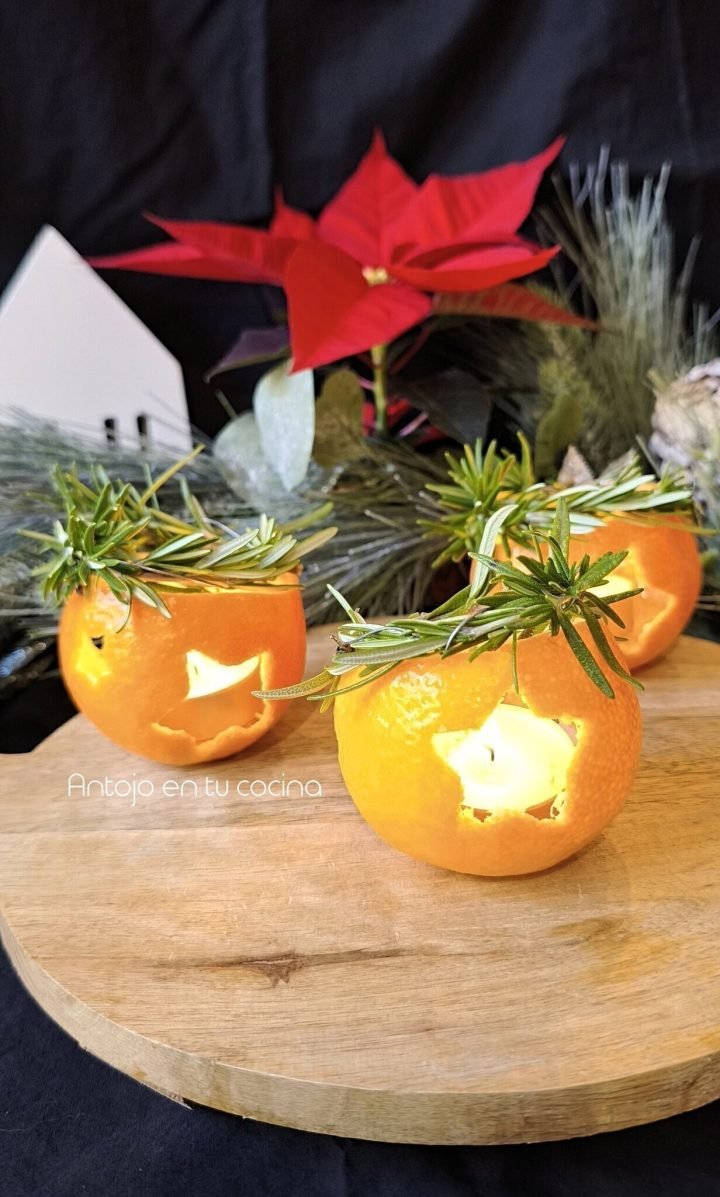 Portavelas de cáscara de Naranja y Romero: un detalle natural y aromático para tu hogar ️
