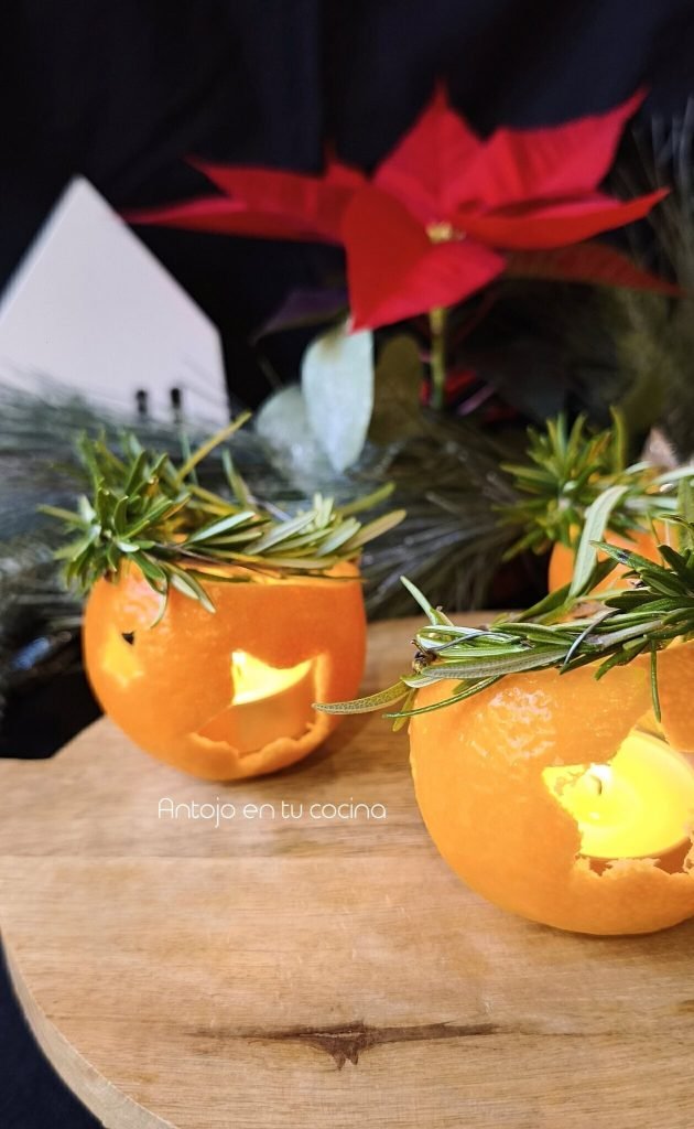 Portavelas de cáscara de Naranja y Romero: un detalle natural y aromático para tu hogar ️