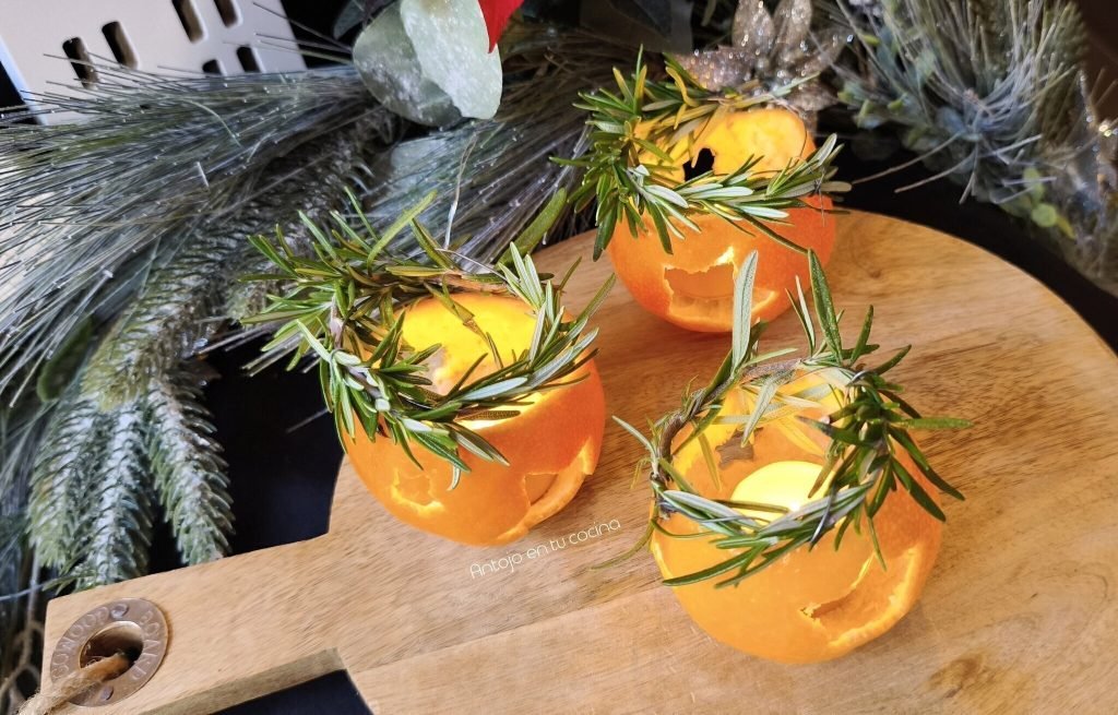 Portavelas de cáscara de Naranja y Romero: un detalle natural y aromático para tu hogar ️