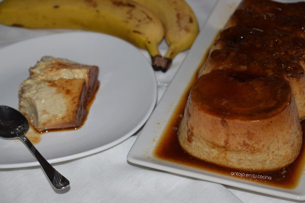 flan platano microondas