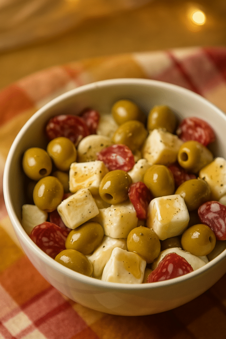 Aperitivo fácil con fuet, queso y aceitunas: irresistible, rápido y lleno de sabor