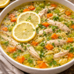 Sopa de orzo con pollo y verduras al toque de limón ¡fresca, reconfortante y llena de sabor!