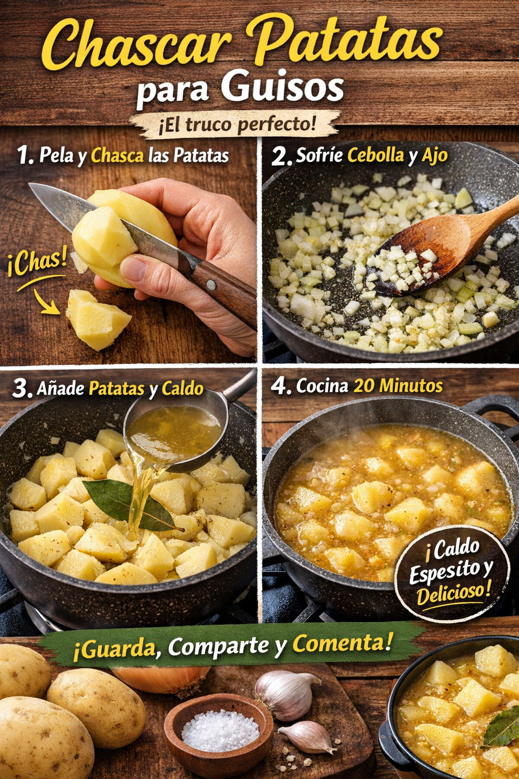 ¿Qué significa chascar patatas? El truco clave para guisos perfectos ...