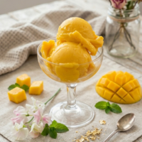 sorbete de mango con 1 ingrediente