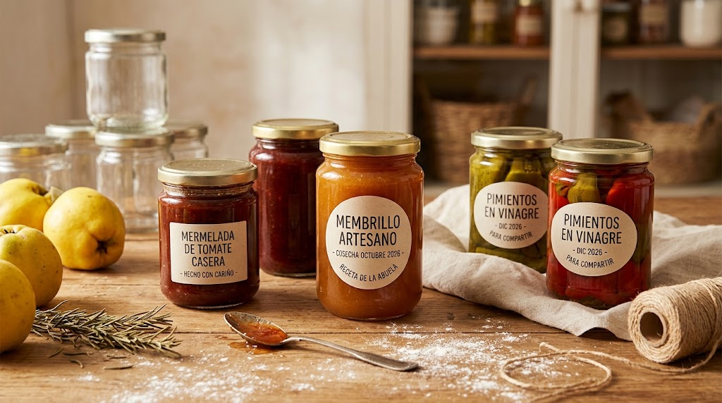 Tarros con nombre propio. La pegatina que convierte una receta casera en un regalo