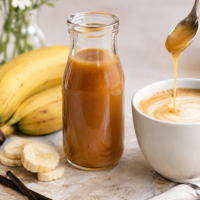 Sirope de plátano casero para café y postres